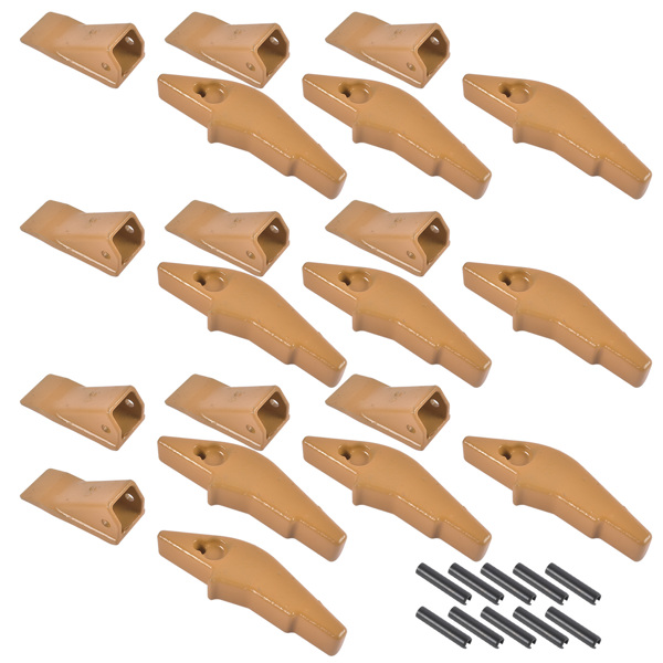 Weld-on Flush Mount L2520N-2AH Bucket Shanks 2A Bucket Teeth with Pins Fit for Many Small Backhoe Mini Excavator and Tractor Buckets 10 Packs-2