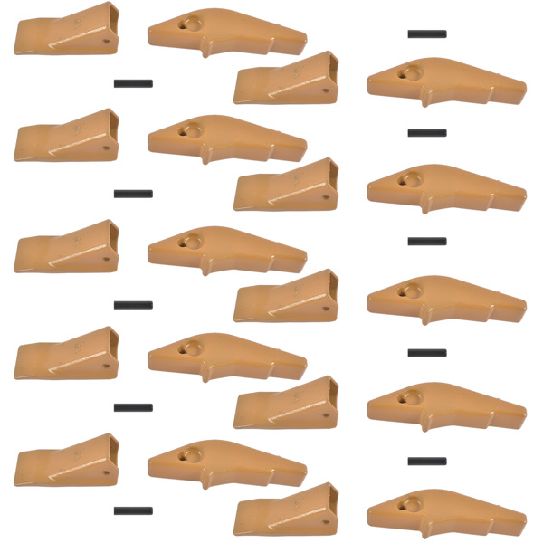 Weld-on Flush Mount L2520N-2AH Bucket Shanks 2A Bucket Teeth with Pins Fit for Many Small Backhoe Mini Excavator and Tractor Buckets 10 Packs-1