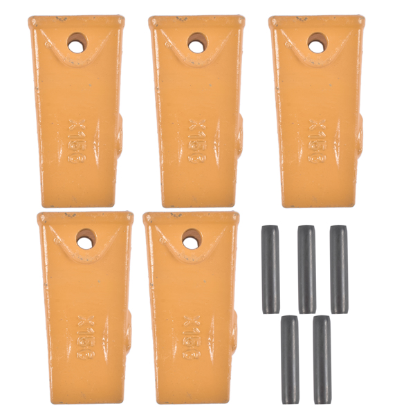 5× X156 X156S Dirt Teeth Bucket Teeth / Tooth with P156 Roll Pins Alloy Steel Fits Existing 156 Series Adapters Length: 4.5" Width: 2.25 " Height: 2.2"-7