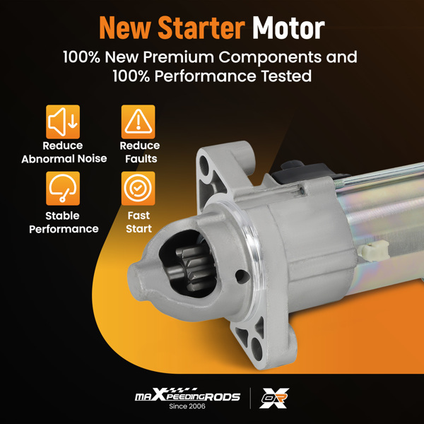 Starter Motor Fit for Honda Accord Civic Element CR-V Acura 2.0L 2.4L 2006-2012-6