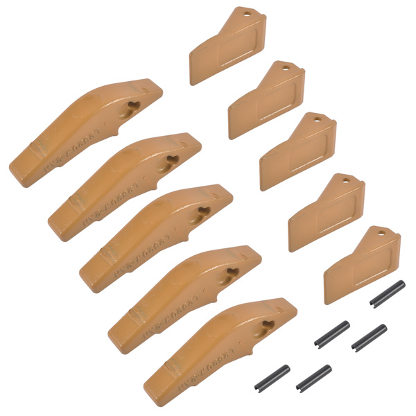 Weld-on Flush Mount L2520N-2AH Bucket Shanks 2A Bucket Teeth with Pins 5 Packs Fit for Many Small Backhoe Mini Excavator and Tractor Buckets-7
