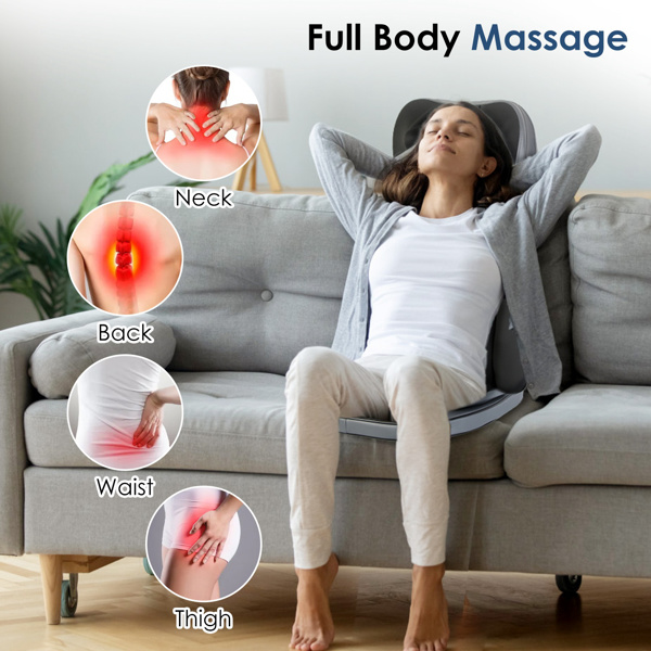 Relaxing massage Neck & Back Massager, 3D Kneading, Heat & Vibration, 3 Modes, 15-Min Auto Shutdown, Home & Car Use, Gift-5