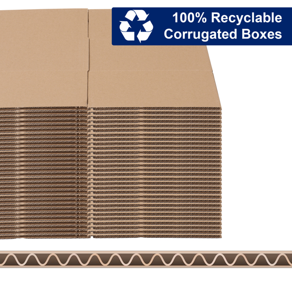 100 pieces, 8" x 8" x 4" (20.3x20.3x10.2cm) thick 2.6mm corrugated cardboard box, brown in color like kraft paper-5
