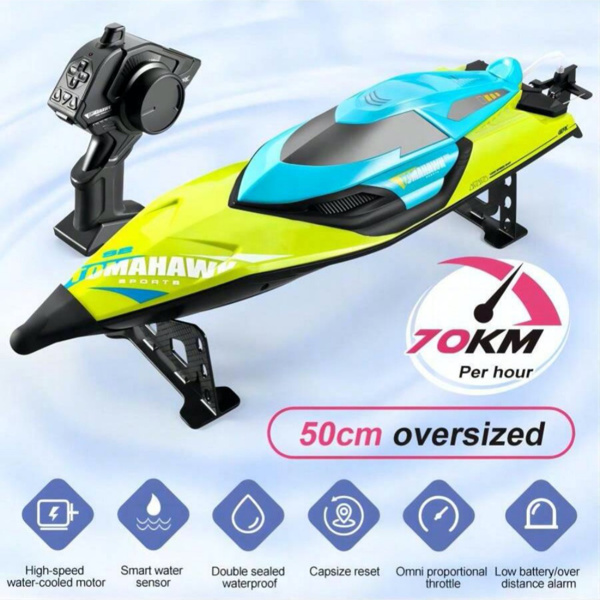 4DRC S2 4DRC Fast RC Boat For Pools And Lakes,Remote Control Boat With LED Lights,2.4GHz High Speed RC Racing Boats For Lakes, Low Battery Alarm,logistics Is Randomly Dispatched By UPS,USPS And FEDEX-2