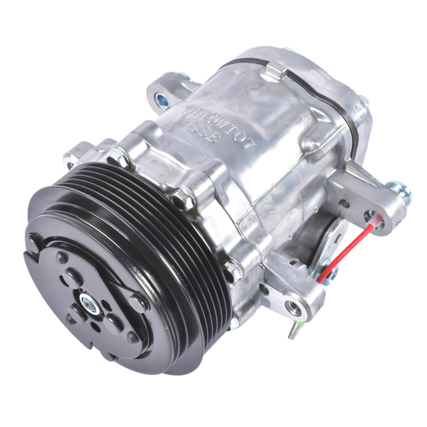 A/C Compressor with 6-Groove Pulley Fits for Sanden SD7 Style Serpentine Belt HC5005BK HRC55824-BK-5