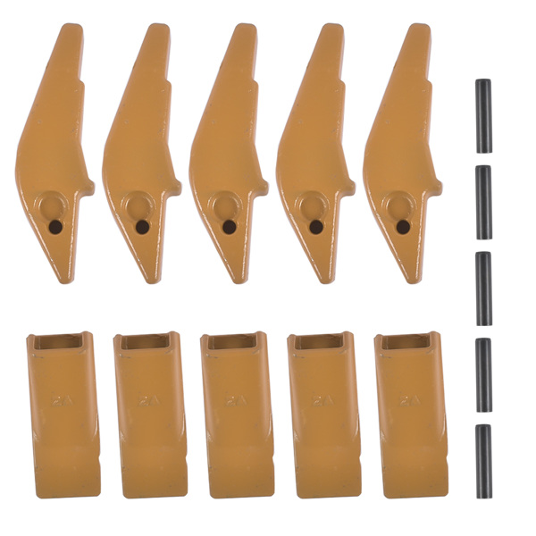 Weld-on Flush Mount L2520N-2AH Bucket Shanks 2A Bucket Teeth with Pins 5 Packs Fit for Many Small Backhoe Mini Excavator and Tractor Buckets-2