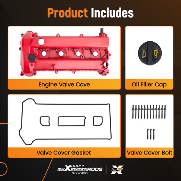 Upgrade Aluminum Valve Cover w/ Gasket & Bolts Fit for Mazda 3 2.0L 2.3L 2006-2009-6
