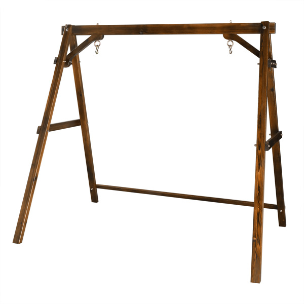 188*135*170cm 600lbs Fir Suitable For 4ft Swing Chair Wood Swing Frame Carbonized Color-3