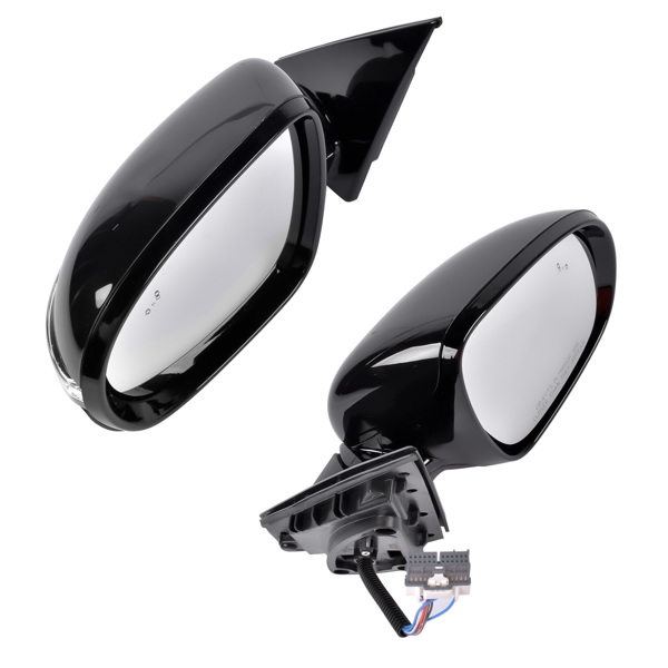 Pair Side Mirrors Heated Signal Manual Folding Left+Right Fit for Kia Sorento EX L LX SX SXL 2016-2018 without Memory without Puddle Light without Auto-Dimming with Blind Spot Power Adjustment-2