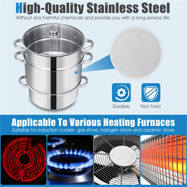  11-Quart Stainless Steel Fruit Juicer Steamer-7
