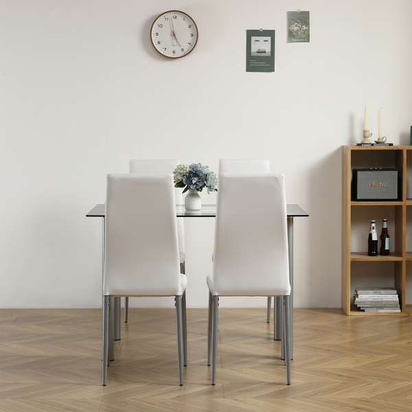 【Replace 31960533】110cm Dining Table Tempered Glass Dining Table-8