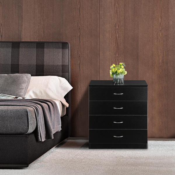 Modern Simple 4-Drawer Dresser Black-12