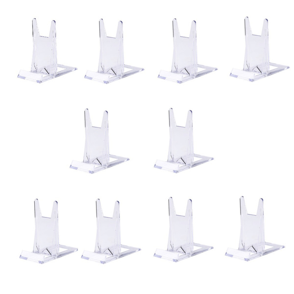 10x Acrylic Plate Stands for Display Plate Holder Transparent-2