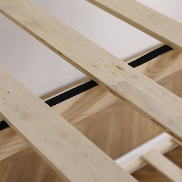 FCH Short-Legged Double-Layer Head And Tail Cross Brace Guardrail Straight Ladder Twin Pine Can Be Split Into a Single-Layer Bed Wooden Bed White-19