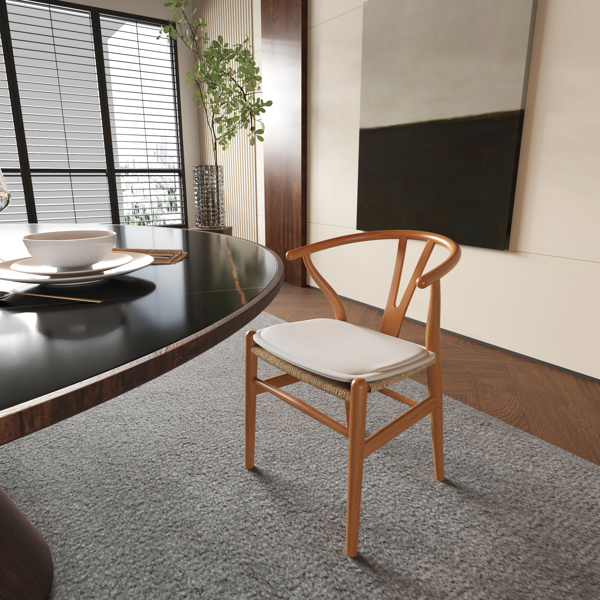 Wishbone Chairs for Dining Room,Soild Wood Weave Dining Chair,Armchair,Fully Assembled,Set of 2 -6