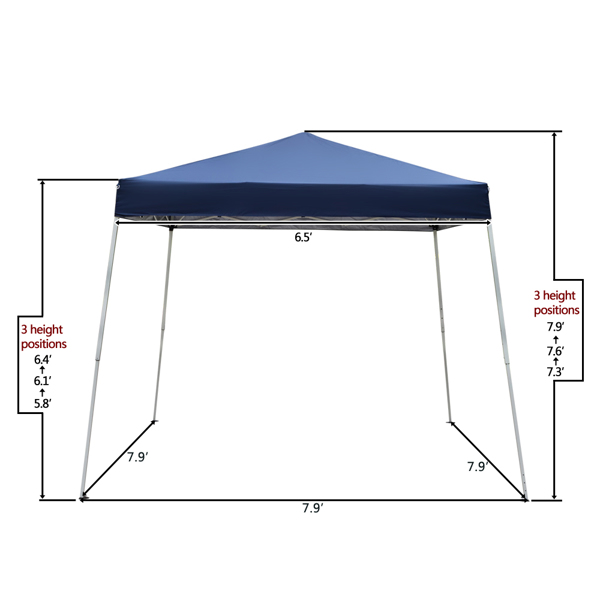 2.4 x 2.4m Portable Home Use Waterproof Folding Tent Blue-70