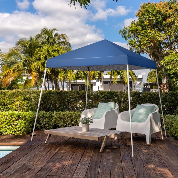 2.4 x 2.4m Portable Home Use Waterproof Folding Tent Blue-12