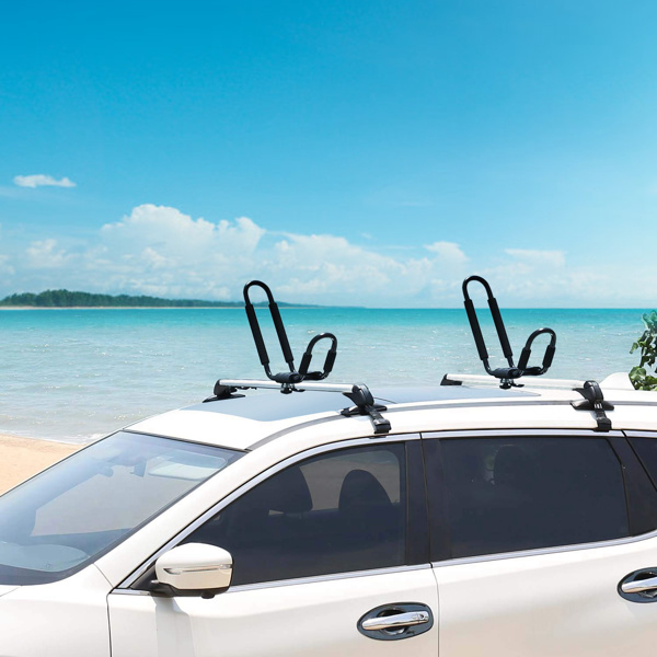 Universal Kayak Roof Rack, 1 Pairs-Bar Rack HD Kayak Carrier Canoe Boat Surf Ski Roof Top Mount Car SUV Crossbar-2