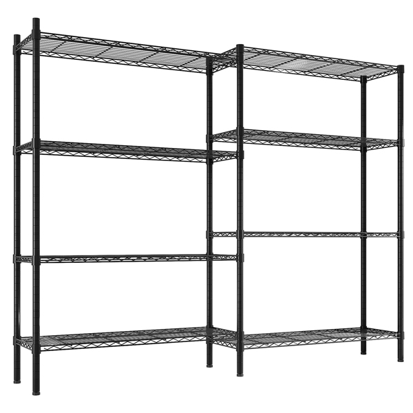 49.2''W  Adjustable  Storage Shelves   NSF  Wire Shelving Unit Multiple rows   Shelving for Storage Rack Shelves for Storage Heavy Duty Garage Shelf Pantry Shelves Kitchen Shelving,  49.2''W*70.86''H*-7