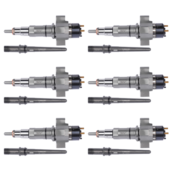 Set of 6 Diesel Common Rail Fuel Injectors Fit for Cummins Automotive 8.9 Liter ISC/ISL Engines 2872127 4954679 4954927 4984332-3