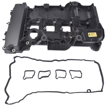 Black Pastic Engine Valve Cover with Gasket Fit for Mercedes-Benz C250 SLK250 2012-2015 1.8L L4 2710101730