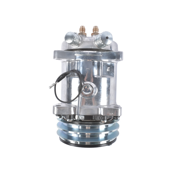 A/C Compressor with Clutch w/2-Groove Pulley Replacement for Sanden 508 Style V-Belt HC5003C-3