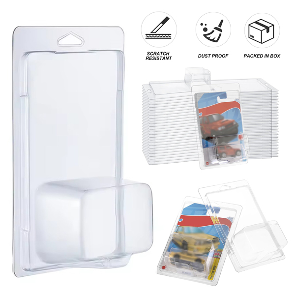 20PCS Clear Protector Cases Model Car Clamshell Cases Display Case Clear-2