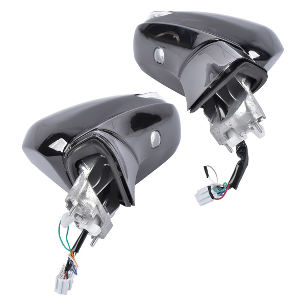 Door Mirrors Driver And Passenger Side Pair Fit for Hyundai Santa Fe 2021-2023 Manual Folding Heated No Memory Paintable With Puddle Light No Auto-Dimming Power Adjust 87610-S2410 87620-S2410-7