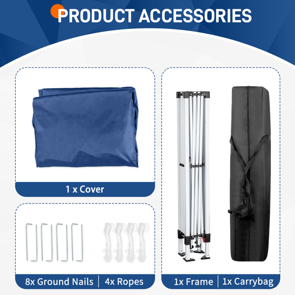 8*8ft Portable Home Use Waterproof Folding Tent Blue-10