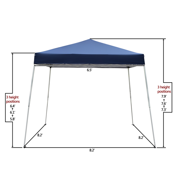 2.4 x 2.4m Portable Home Use Waterproof Folding Tent Blue-38