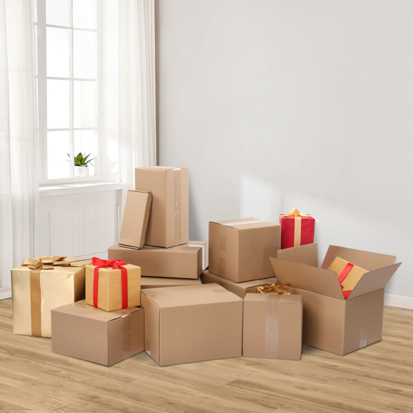 50 pieces, 16" x 12" x 8" (40.6x30.5x20.3cm) thickness 3mm corrugated cardboard box, brown paper color-9