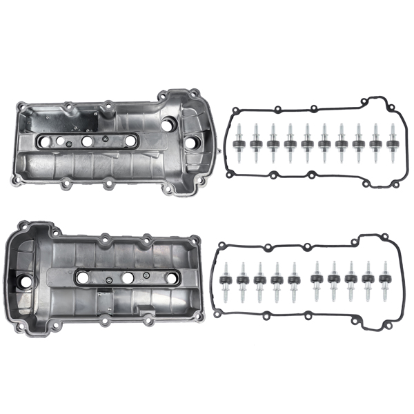 Pair Aluminum Engine Valve Cover Left & Right with Gasket Replacement for Jaguar S-Type 3.0L 2002-2008 C2C38781 C2S48786-5