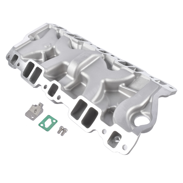 2104 Front Dual Plane Intake Manifold Fits for Small Block Chevy SBC 262-400 V8 1987-1995-5