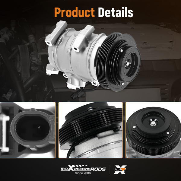 AC Compressor W/ Clutch Replacement For Honda Odyssey 2008-2017 Acura MDX ZDX 3.7L CO10840C-4