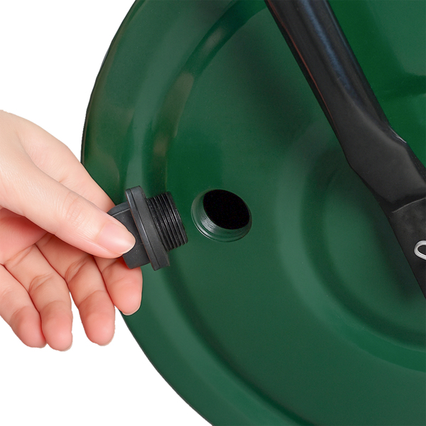 16in Heavy Duty Steel Lawn Roller, Garden Roller Can Be Filled with Water or Sand, Hand Roller with U-shaped Handle, Green & Black-5