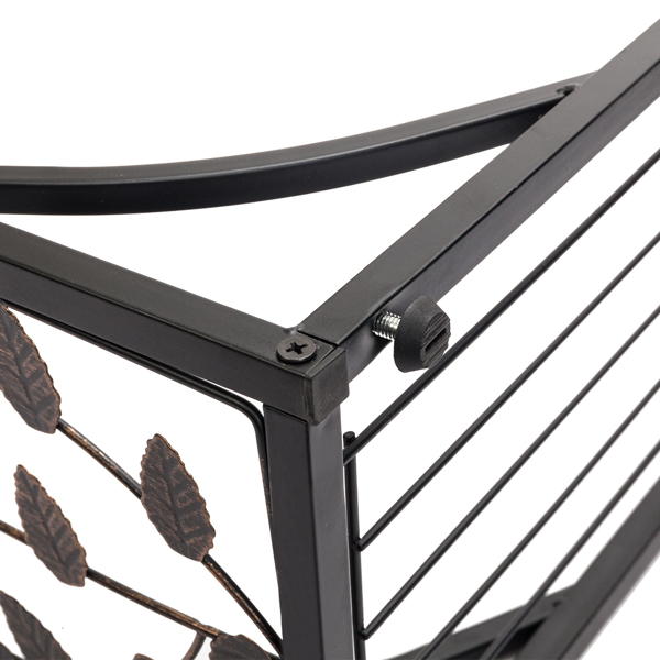 54*30.5*21CM Leaf Pattern Iron Side Table Coffee Table Brown-16