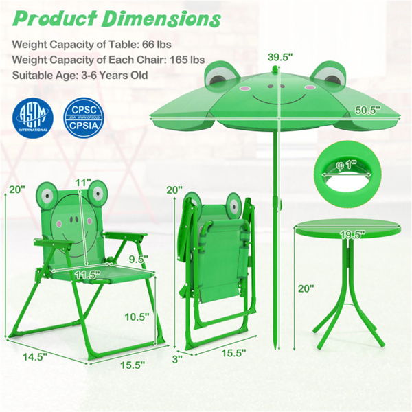 4件套可折叠儿童桌椅，带可调节高度的遮阳伞（amazon shipping-发货，WALMART禁止销售）-2