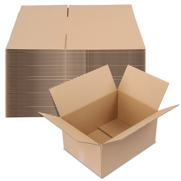 50 pieces, 16" x 12" x 8" (40.6x30.5x20.3cm) thickness 3mm corrugated cardboard box, brown paper color-10