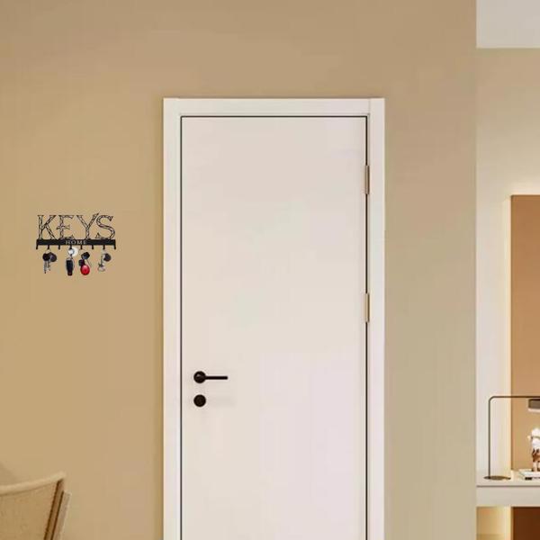 1pc Metal Wall - Mounted Key Holder Hook: A Stylish Decorative Wall Decoration. The Punching/Adhesive Installation Storage Solution Ensures Easy and Neat Key Organization.Wall Sculptures.-3