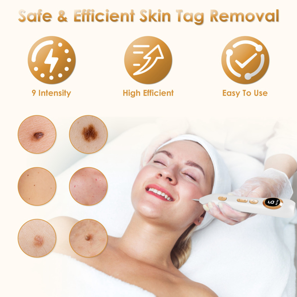 Skin Tag & Wart Removal Pen – 9-Level Electric Remover Tool Kit w/ 5 Disposable Needles + Reusable Probe, Cordless USB Rechargeable, Safe At-Home Spot Remover for Flawless Skin-4