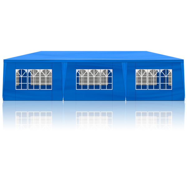 10X30ft 蓝色 8围 仿折叠棚 2门6窗 钢管喷塑 PE布-6