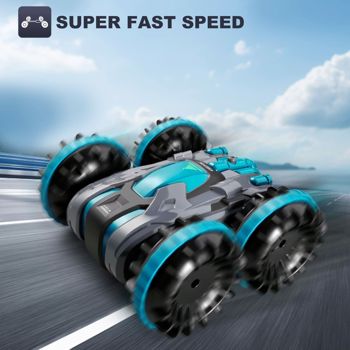 4D C9儿童两栖车2.4GHZ可充电电池遥控特技车360°遥控车男孩玩具，儿童礼物。物流随机由UPS/USPS/联邦快递/亚马逊物流发送