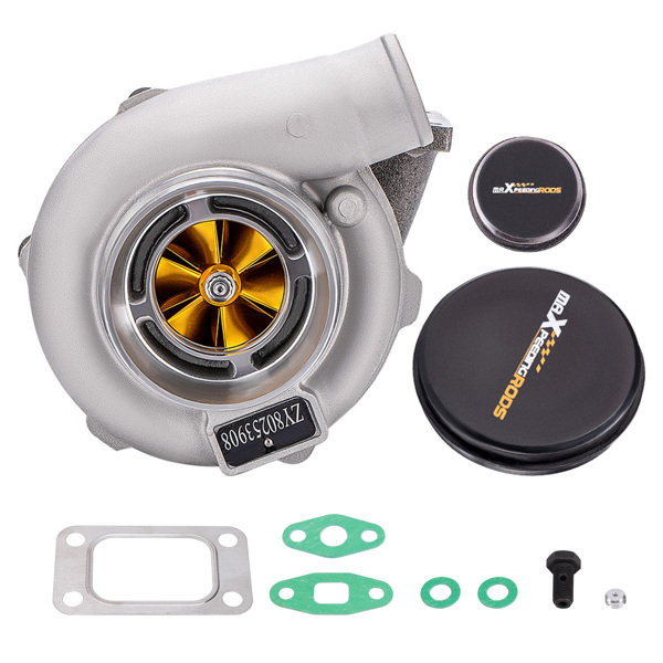 GT3037 涡轮增压器 GT30 500马力+ T3.82 A/R 74 叶轮 涡轮增压器 适用于所有4缸/6缸 2.5L-3.0L 发动机 水冷和油冷-2