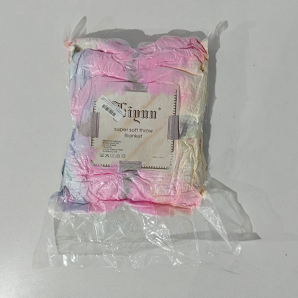彩虹毛毯北欧风办公室懒人午睡毯扎染沙发毯子绒毯 扎染深彩虹-7
