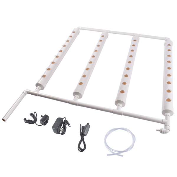 Wall Mounted Hydroponics Growing Planting System Kit, Soilless Cultivation PVC Pipes for Gardening and Planting (36 Seed Holes, White)-4