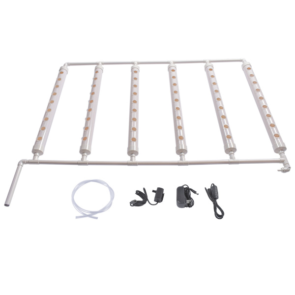 Wall Mounted Hydroponics Growing Planting System Kit, Soilless Cultivation PVC Pipes for Gardening and Planting (54 Seed Holes, White)-2