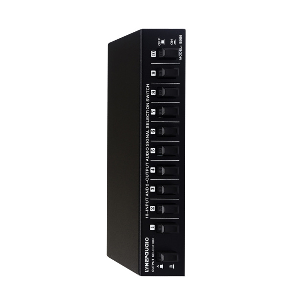 音频切换器 RCA 音频选择器 10 进 2 出或 2 进 10 出 无损切换 inO2-13