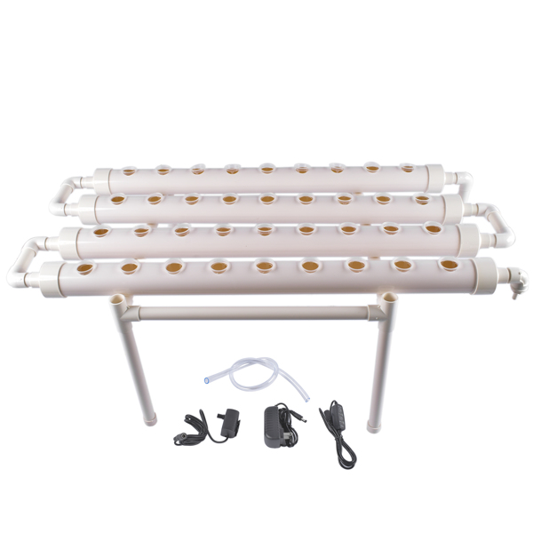 Floor Standing Hydroponics Growing Planting System Kit, Soilless Cultivation PVC Pipes for Gardening and Planting (36 Seed Holes, White)-4