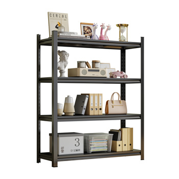 4-Layer Metal Storage Rack, Garage Shelves, Adjustable Height Partition, Suitable For Living Room, Kitchen, Supermarket, Garage. Black, Requires Assembly, 44.10\\" H* 39.40\\" L * 13.80\\" D