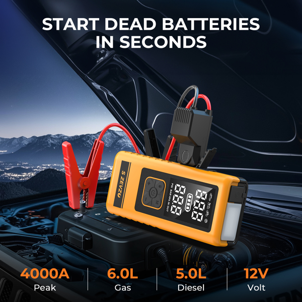 SZEVZO  M5  8800mAh 多功能应急启动电源 黑黄色 美规-5